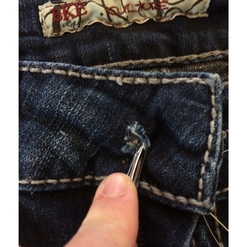 How to Replace a Lost Button on Your Jeans | The Domestic Wildflower click to read this super helpful mending tutorial for fixing your jeans when you lose the factory button. This tutorial even has a clear video to walk you through the process. Watch it here!