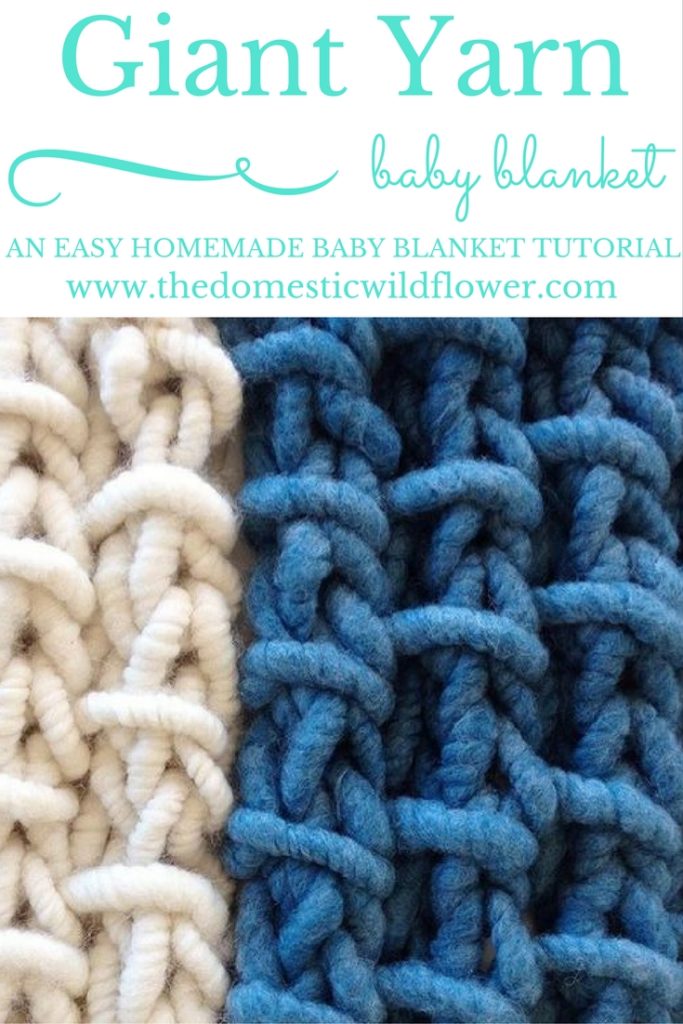 Giant Yarn Baby Blanket | The Domestic Wildflower click to read this simple crochet tutorial for making a washable, handmade baby blanket!