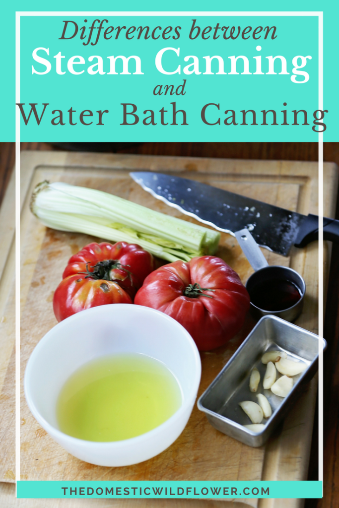 Differences between Steam Canning and Water Bath Canning | Read this post to learn the important differences between water bath canning and steam canning and see that steam canning can save up to 30 minutes or more per batch and weighs just a quarter of a traditional water bath canner, and is ideal for a beginning canner. 