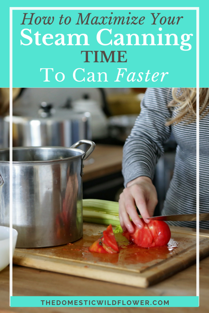 How to Maximize Your Steam Canner Time to Can Faster | Read this post from The Domestic Wildflower to learn which kinds of recipes to choose that make the most of the advantages of a steam canner so you can preserve faster! 