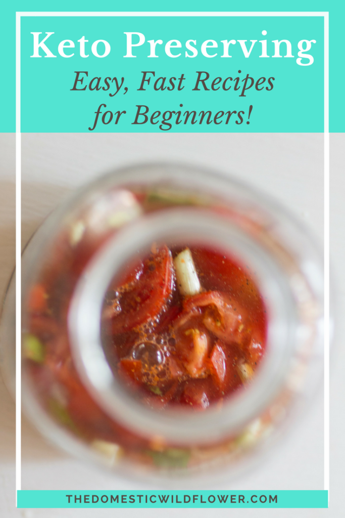 If you follow a keto diet or a low carb diet, preserving low carb veggies is technique that can help you access minimally processed vegetables when they are out of season or when you are simply not able to run to the store. This post shares 4 of the best keto and low carb preserving recipes for beginners! 