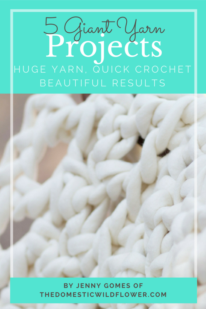 5 Giant Yarn Crochet Projects Ebook | Get these 5 easy to read patterns written in plain English to make these dreamy projects in a single afternoon!