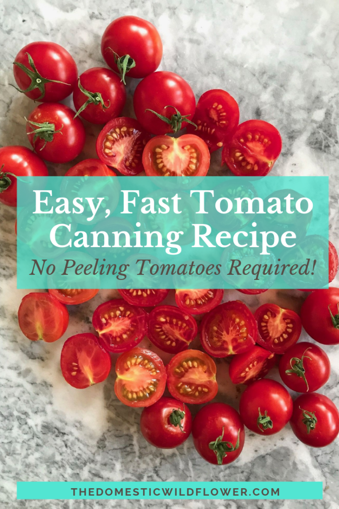 Easy Tomato Sauce Canning | This recipe skips the peeling step, which saves a ton of time! You'll never go back to peeling tomatoes when canning again!