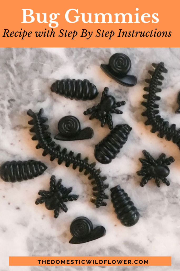 Bug Gummies Recipe & Step By Step Tutorial! Make these fun bug gummies for the insect lover in your life. They have very little sugar, a secret ingredient that makes them as black as night, and the post links to the best bug mold ever! 