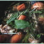 Image of bone broth and text that says how to make and can bone broth