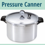 Image of a dial gauge presto brand pressure canner with text that says parts of a pressure canner perfectly preserved podcast.